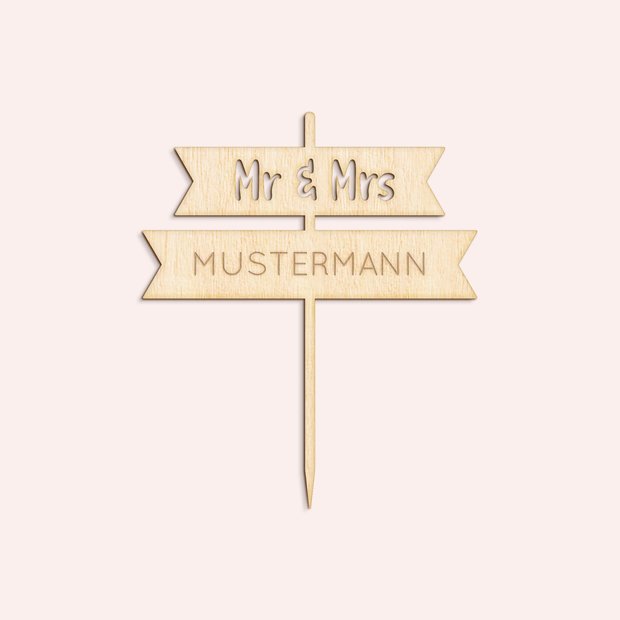 Zubehör - Holz-Cake Topper “Braut & Bräutigam”