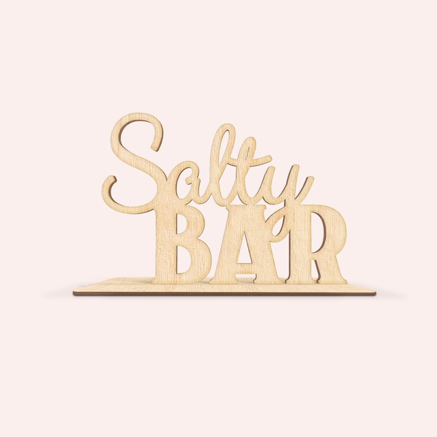 Zubehör - Holz-Schriftzug mit Halterung “Salty Bar”