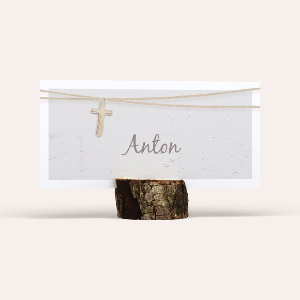 Tischkarten Firmung - Holzkreuz