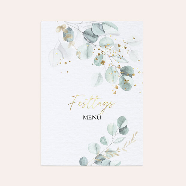 Menükarten Firmung - Zartgrüne Blätter