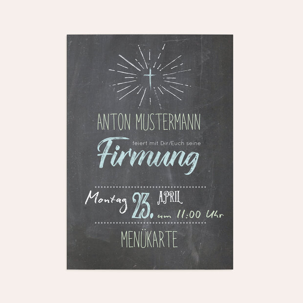 Cartes de menu Confirmation - Ankündigung