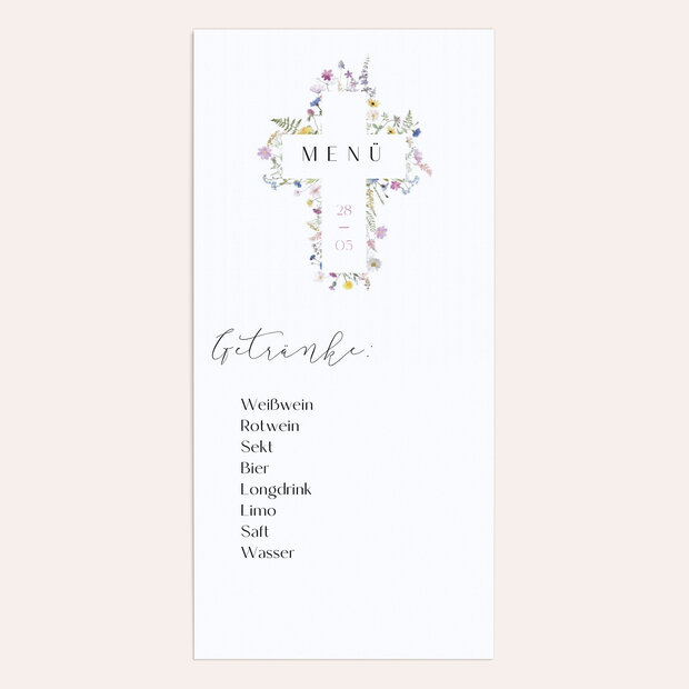 Cartes de menu Confirmation - Bunter Blütensegen