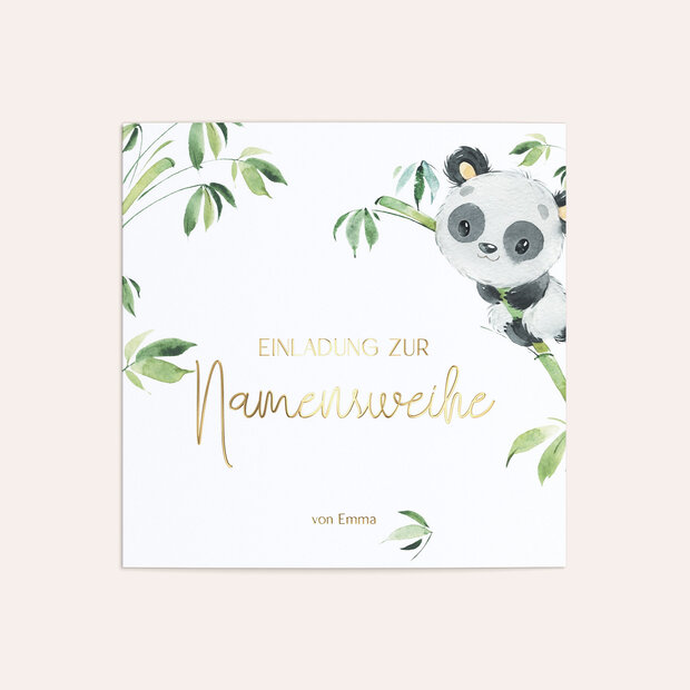 Einladungskarten Namensweihe - Bambusbär