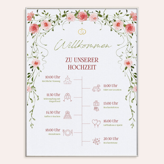 Ablaufplan Hochzeit - Vorhang aus Rosen