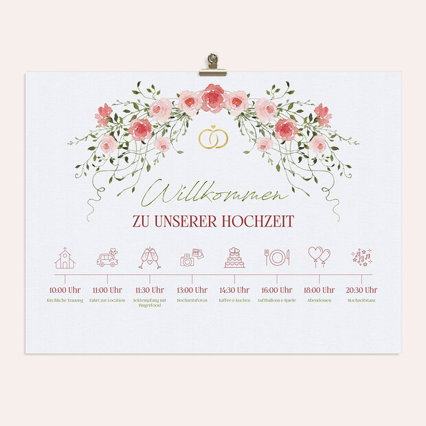 Ablaufplan Hochzeit - Vorhang aus Rosen