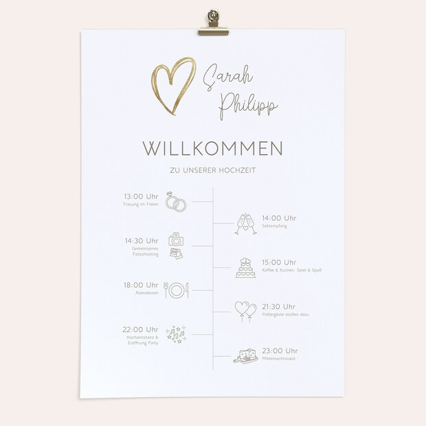 Ablaufplan Hochzeit - Herz über Kopf