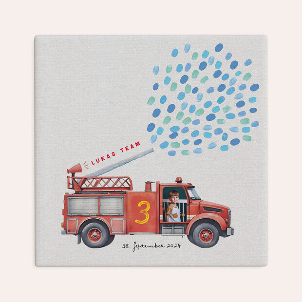Kindergeburtstag Feuerwehr Tatütata - Fingerabdruck-Bild “Feuerwehr Tatütata”