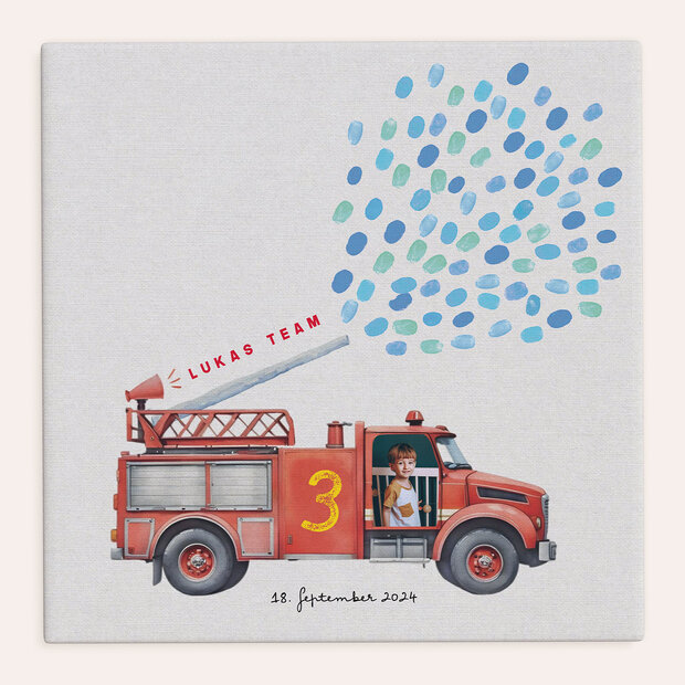 Kindergeburtstag Feuerwehr Tatütata - Fingerabdruck-Bild “Feuerwehr Tatütata”