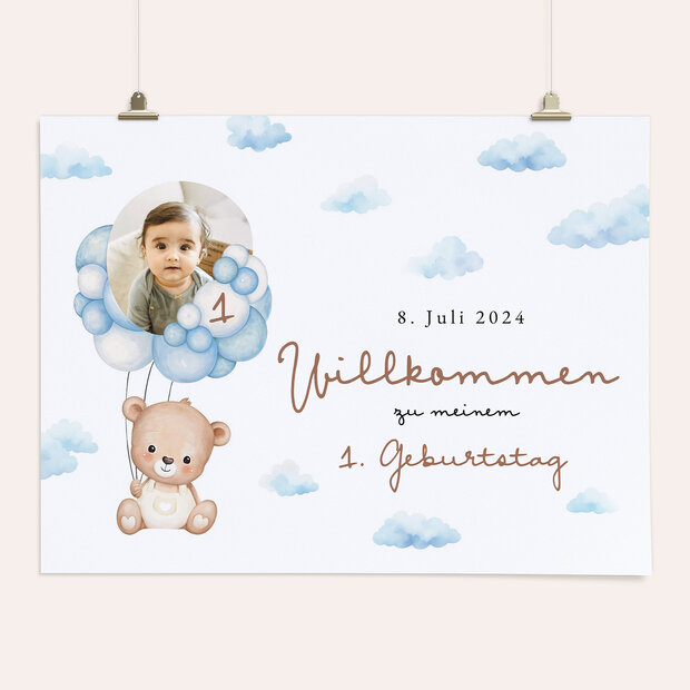 Kindergeburtstag Magischer Teddybär - Willkommensschild “Magischer Teddybär”