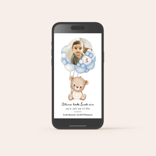 Kindergeburtstag Magischer Teddybär - Digitale Einladungskarte “Magischer Teddybär”