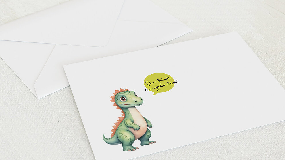 Briefumschlag “Der Dino ist los” Umschlag 175x125 mm