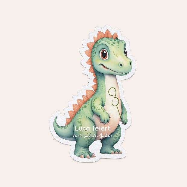 Kindergeburtstag Der Dino ist los - Einladungskarte “Der Dino ist los”