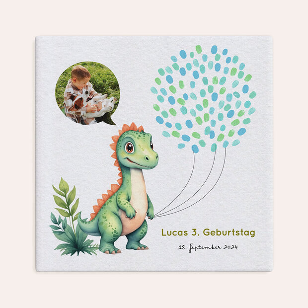Kindergeburtstag Der Dino ist los - Fingerabdruck-Bild “Der Dino ist los”