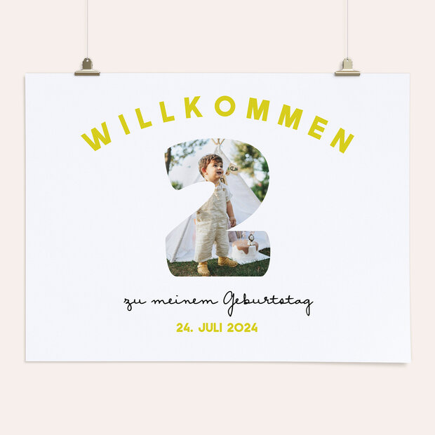 Kindergeburtstag So alt bin ich - Willkommensschild “So alt bin ich”