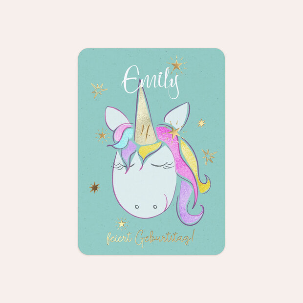 Kindergeburtstag Einladungskarten - Mein Einhorn
