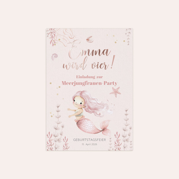 Kindergeburtstag Einladungskarten - Mermaid Magic