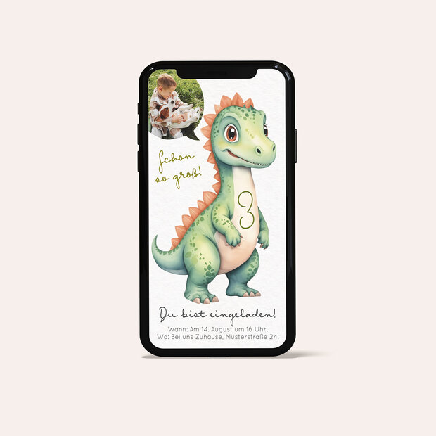 Kindergeburtstag Einladungskarten - Der Dino ist los