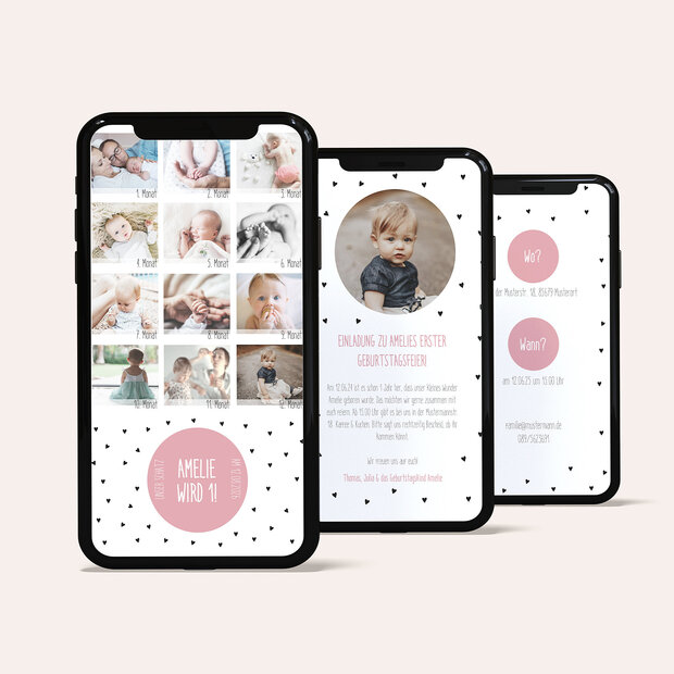 Kindergeburtstag Einladungskarten - My first year