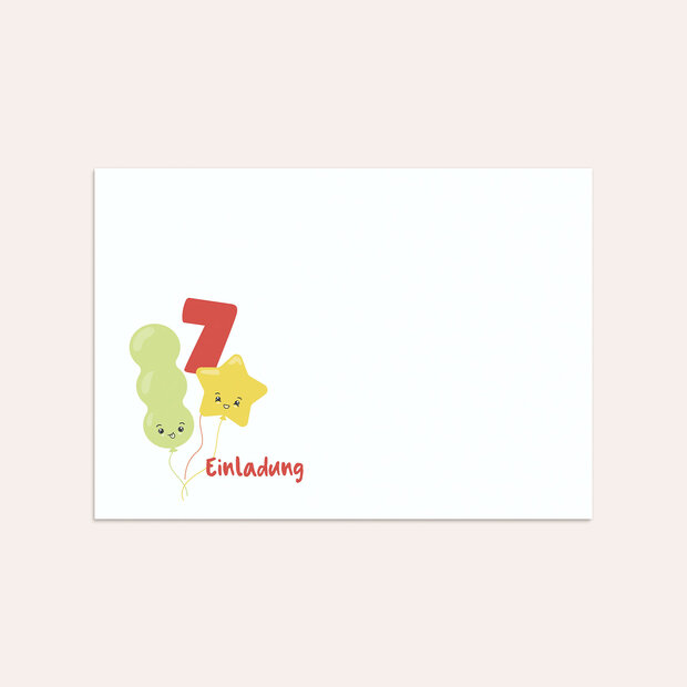 Kindergeburtstag Briefumschläge - Kunterbunte Luftballons