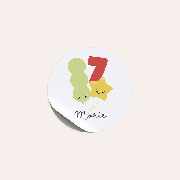 Kindergeburtstag Sticker - Kunterbunte Luftballons