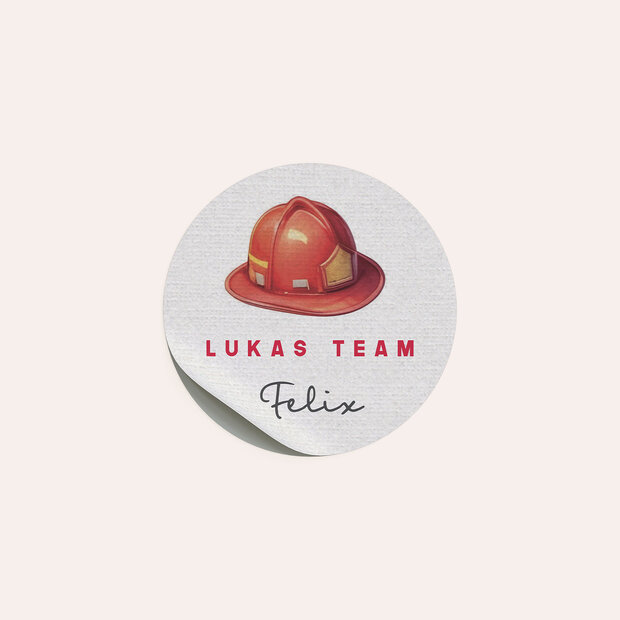 Kindergeburtstag Sticker - Feuerwehr Tatütata