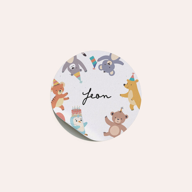 Kindergeburtstag Sticker - Lustige Zootiere