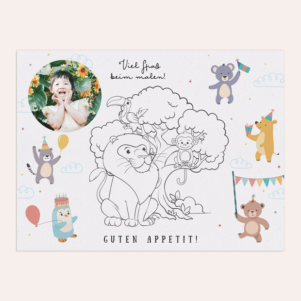 Kindergeburtstag Tisch-Sets - Lustige Zootiere