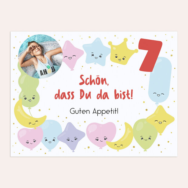 Kindergeburtstag Tisch-Sets - Kunterbunte Luftballons