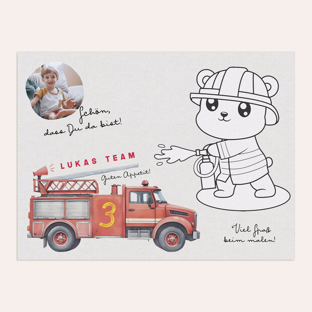 Kindergeburtstag Tisch-Sets - Feuerwehr Tatütata