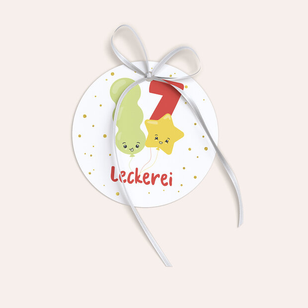 Kindergeburtstag Geschenkanhänger - Kunterbunte Luftballons