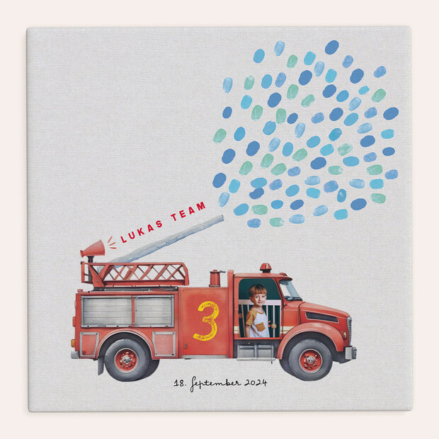 Kindergeburtstag Fingerabdruck-Bilder - Feuerwehr Tatütata