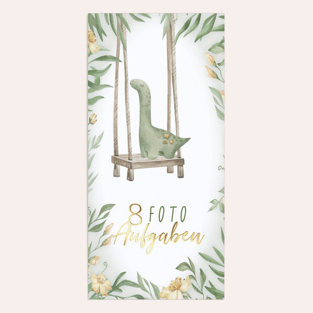Babyparty Dino Lu - Foto-Tischspiel „Dino Lu”