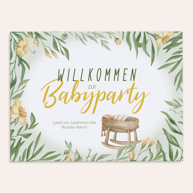 Babyparty Dino Lu - Willkommensschild „Dino Lu”