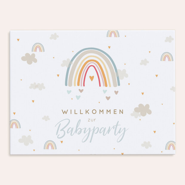 Babyparty Regenbogen-Zauber - Willkommensschild „Regenbogen-Zauber”