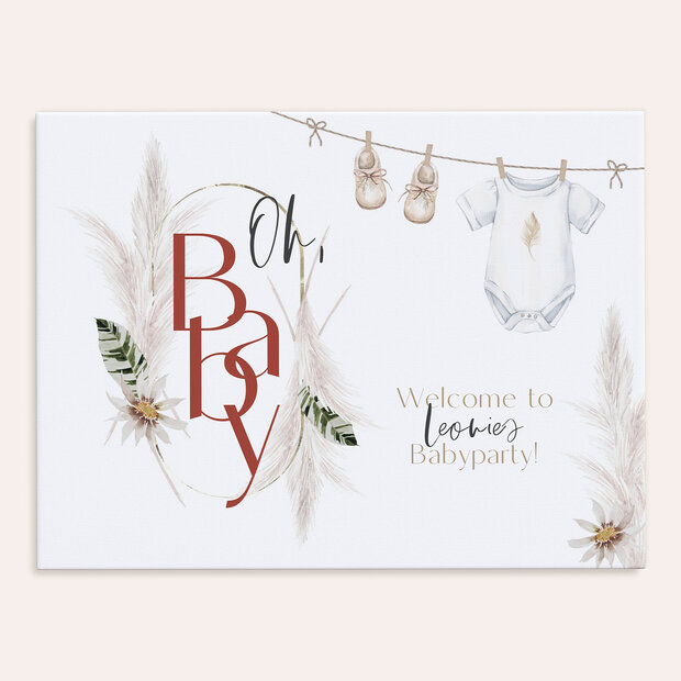 Babyparty Boho Moho - Willkommensschild „Boho Moho”