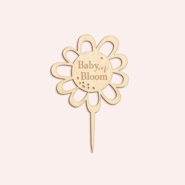 Babyparty Gänseblümchen-Tanz - Holz-Cake Topper „Gänseblümchen-Tanz”