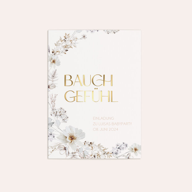 Babyparty Einladungskarten - Echtes Bauchgefühl
