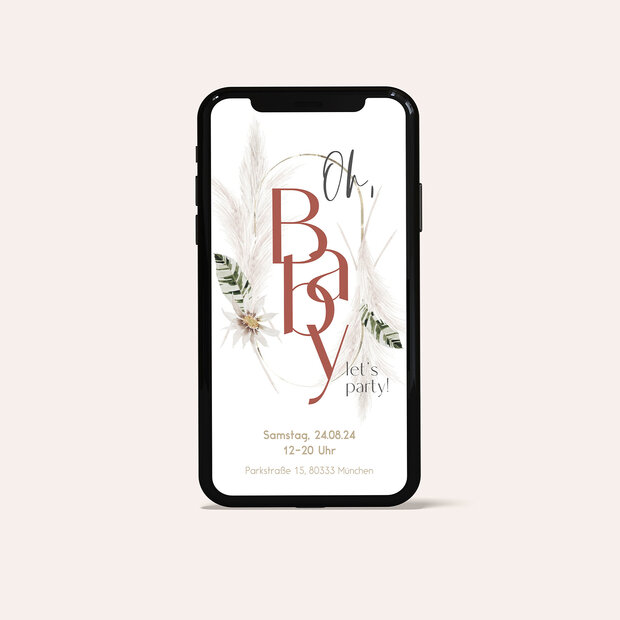 Babyparty Einladungskarten - Boho Moho