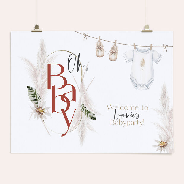Babyparty Willkommensschilder - Boho Moho