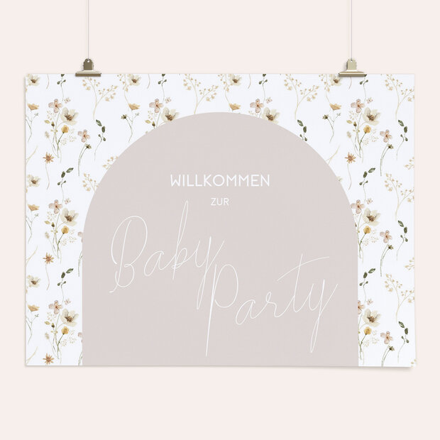 Babyparty Willkommensschilder - Blumensinfonie