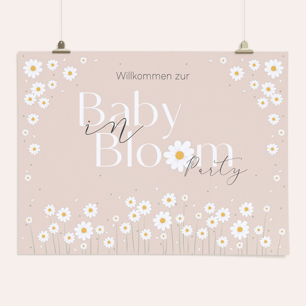 Babyparty Willkommensschilder - Willkommensschild „Gänseblümchen-Tanz”