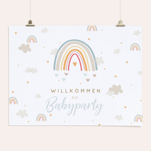 Babyparty Willkommensschilder - Regenbogen Zauber
