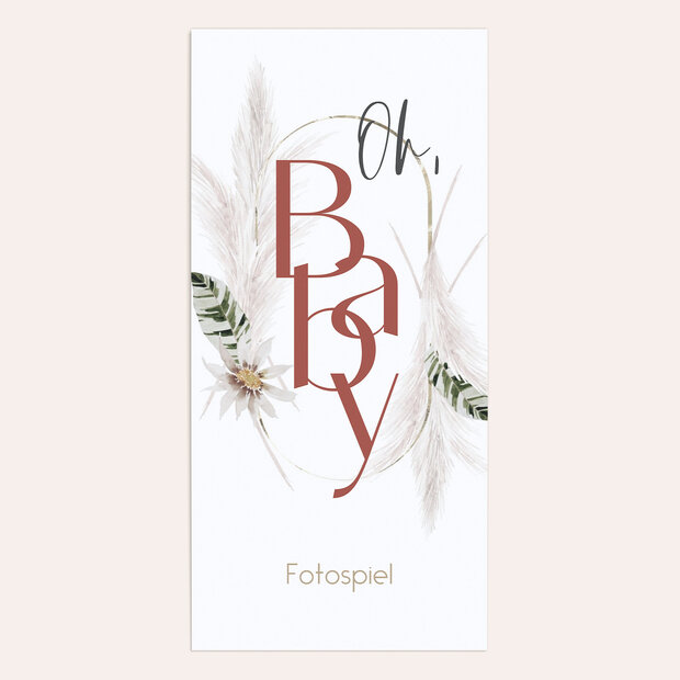 Babyparty Spiele - Foto-Tischspiel „Boho Moho”