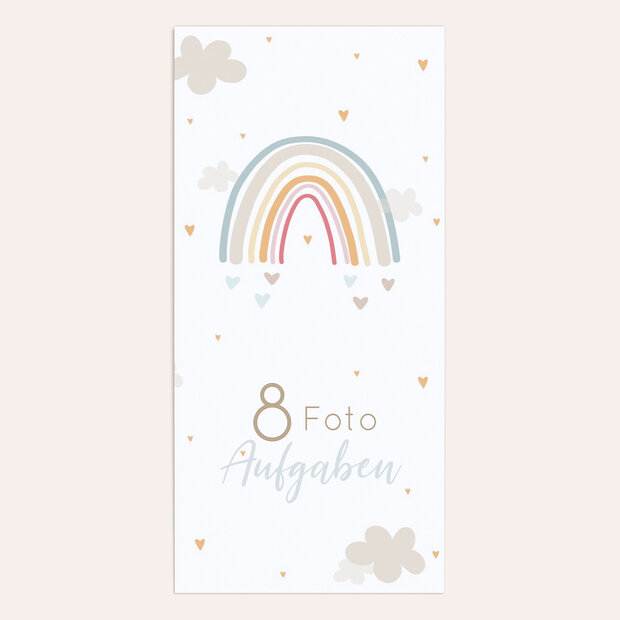 Babyparty Spiele - Foto-Tischspiel „Regenbogen-Zauber”