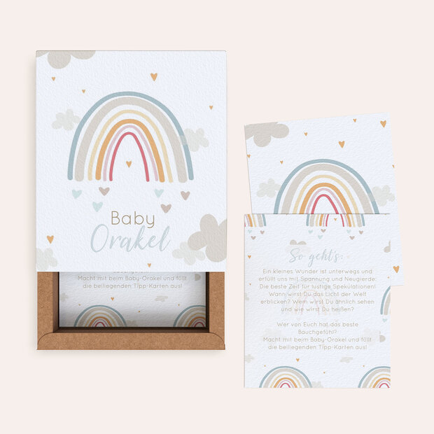 Babyparty Spiele - Baby-Orakel „Regenbogen-Zauber”