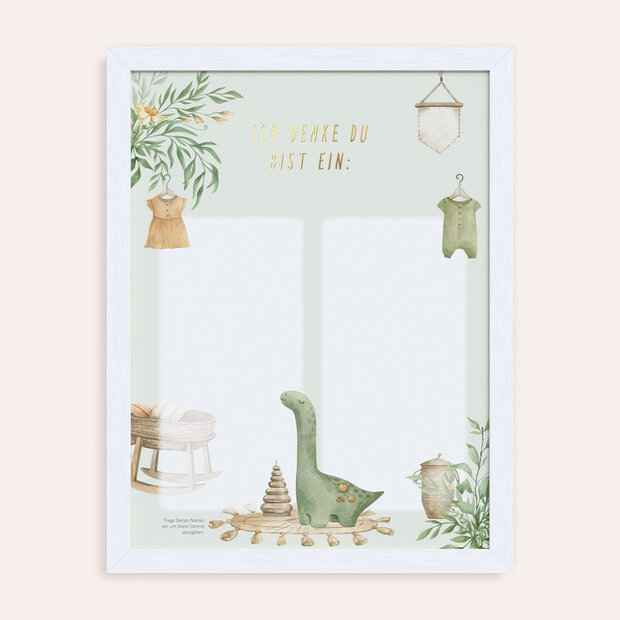 Babyparty Spiele - Gender Voting „Dino Lu”
