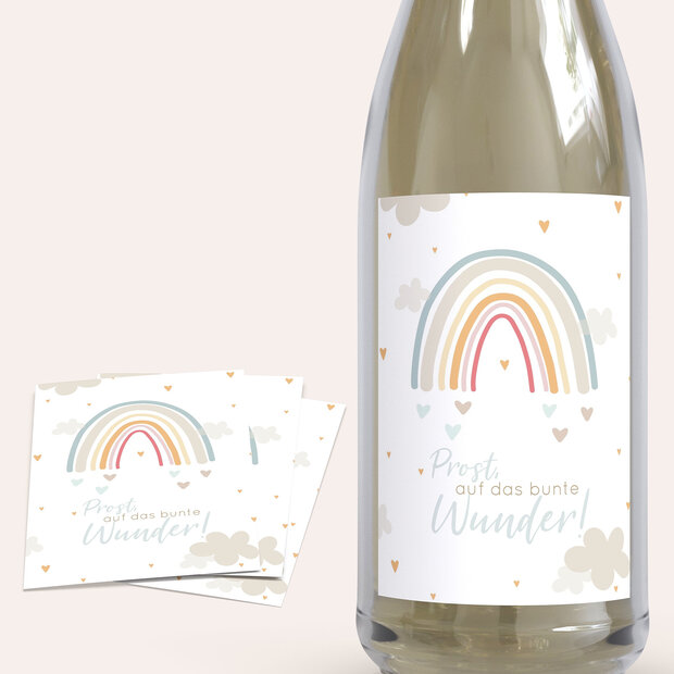 Babyparty Flaschenetiketten - Regenbogen Zauber