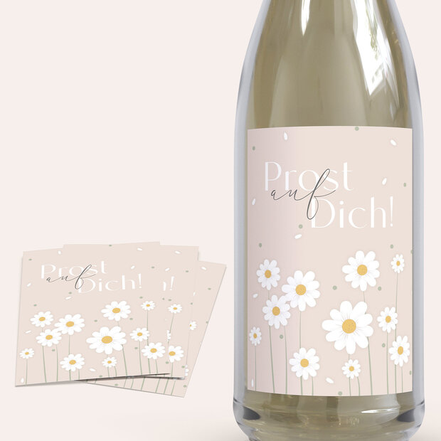 Babyparty Flaschenetiketten - Gänseblümchen-Tanz