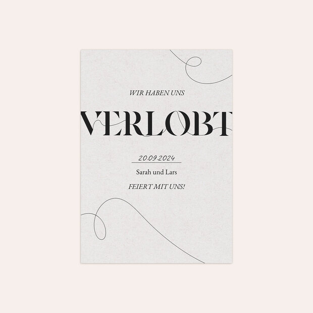 Verlobungsfeier Bold Type - Einladungskarte „Bold Type