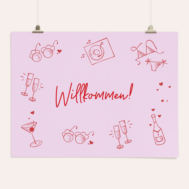 JGA Willkommensschilder - Pinky Mood